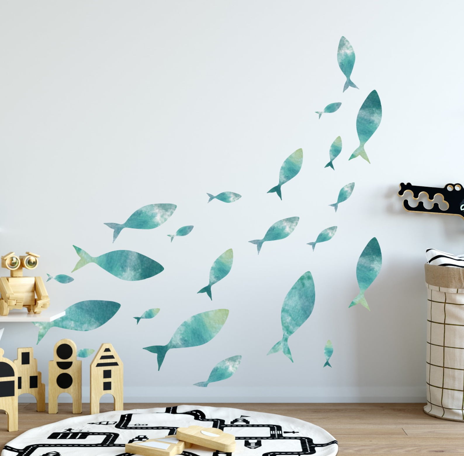 Fish Wall Decal Fish Watercolor Decal Etsy
