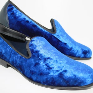 African Men Shoes For Men Noel Gift, Shoes Mens Shoes Loafers & Slip Ons US-8 / EU-41 Handmade Men Shoes Blue Velvet Shoes Custom Men Shoes Custom Shoes Loafers 