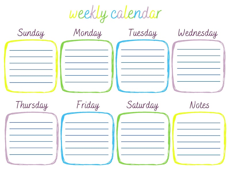 Printable Weekly Calendar/ Printable Weekly Planner/ - Etsy