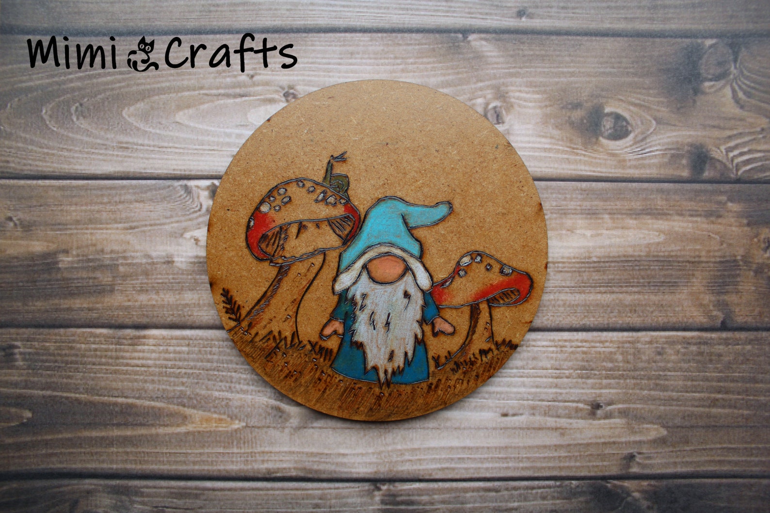 Gnome Coaster Pyrography - Etsy
