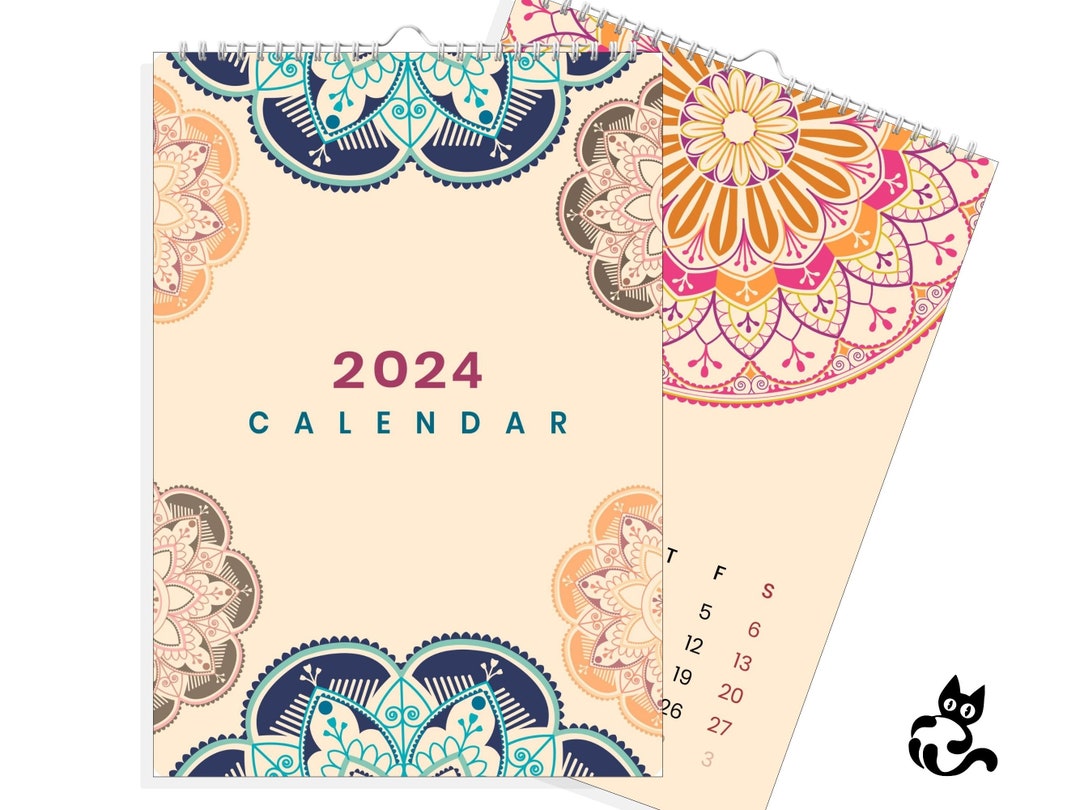 Mandalas 2024 Calendar Mandalas Designs, 12 Months, A4, A5 and A6 ...