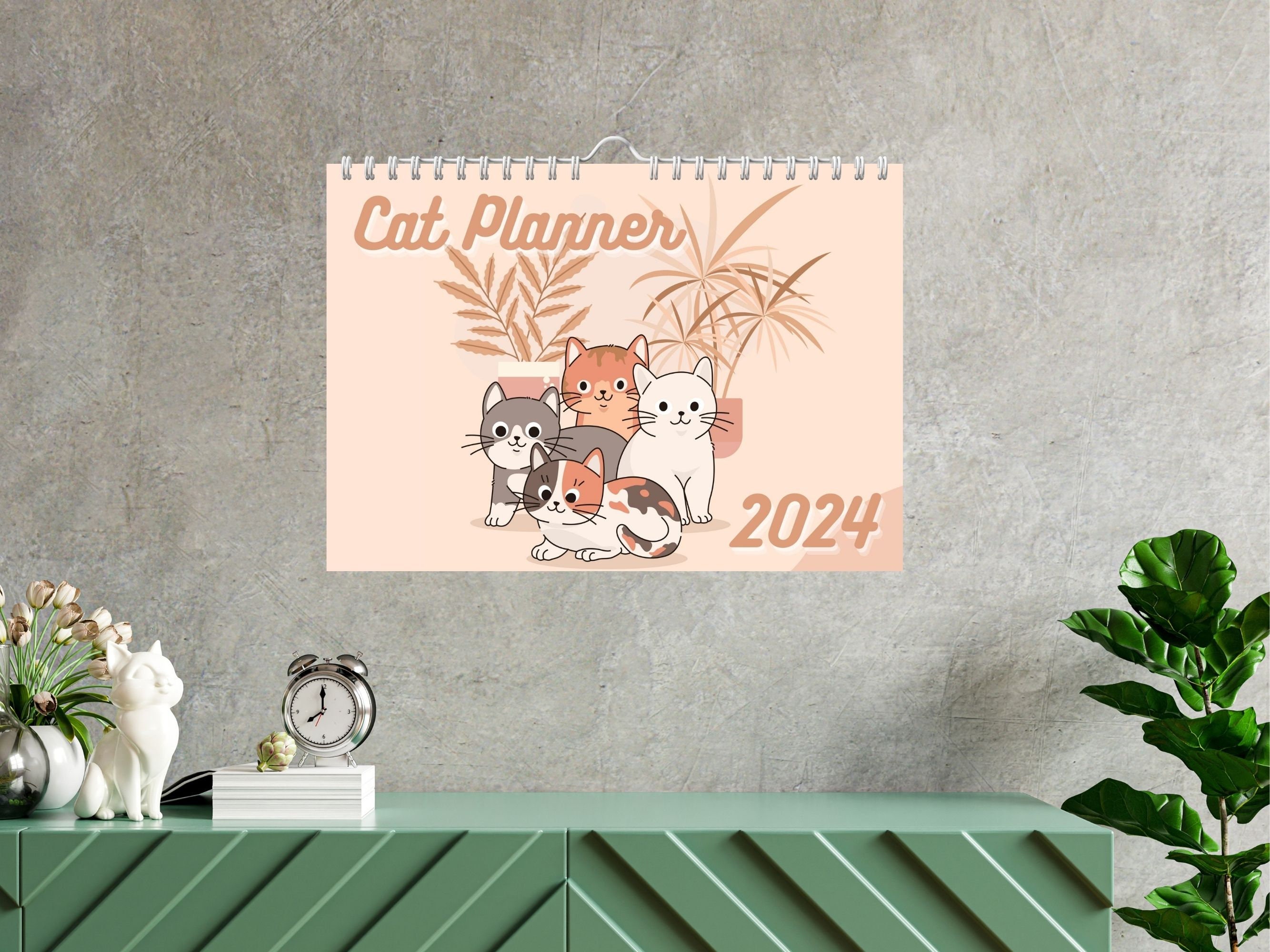 Chat 2025 Calendrier Et Planificateur Pour 2025, Illustration De Chat