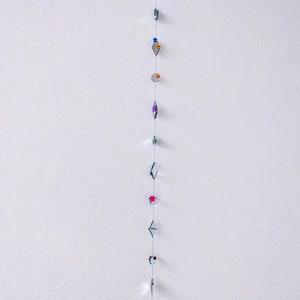 All Mirror Mini Diamond and Circles Suncatcher Mirrors with Mini Flowers Multi Color Accents Hanging Garden Decoration