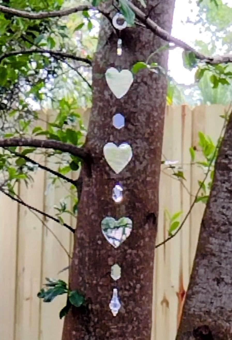 Mega Mirror - Extra Large Heart and Regular Size Hexagon Mirrors Sun Catcher Garden Decor