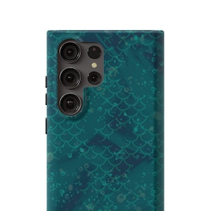 Teal Mermaid Scales Design Case for Samsung Galaxy S25, S24, S23, S22, S21, S20 & More - Tough | Clear