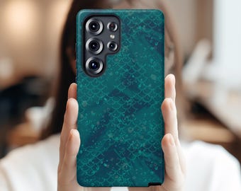 Teal Mermaid Scales Samsung Galaxy S26 S25 Ultra Phone Case S24 S23