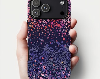 Moody Floral iPhone Case | Teal Magenta Dark Botanical | Clear & Tough Case for iPhone 17 16