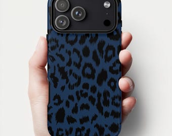 Blue Leopard Print iPhone Case | Navy Animal Design iPhone 17-12