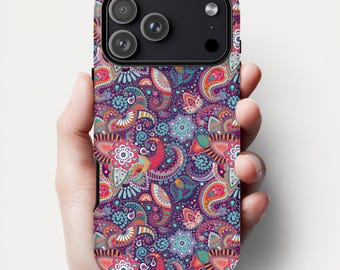 Purple Paisley iPhone Case iPhone 17 16 15 14 13 12