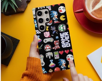Samsung S26 Ultra Case Retro Video Games - Galaxy S26 Plus S26 S25 S24 S23 Ultra Tough Case - 80s 90s Classic Gamer Character Mashup Cover