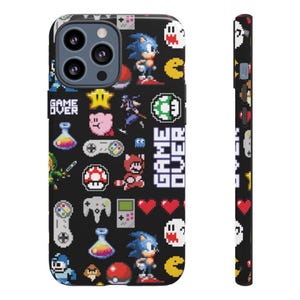 Retro 80s Arcade Style iPhone Case | Vintage Gamer Phone Cover | Clear & Tough MagSafe Compatible for iPhone 12–16