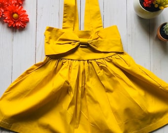 Big bow mustard dress