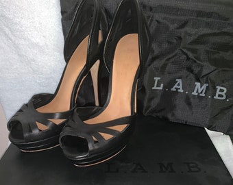 L.A.M.B. Peep Toe Platform Heels