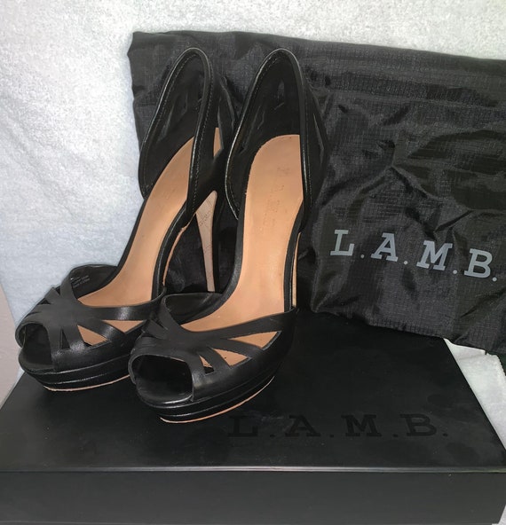 L.A.M.B. Peep Toe Platform Heels