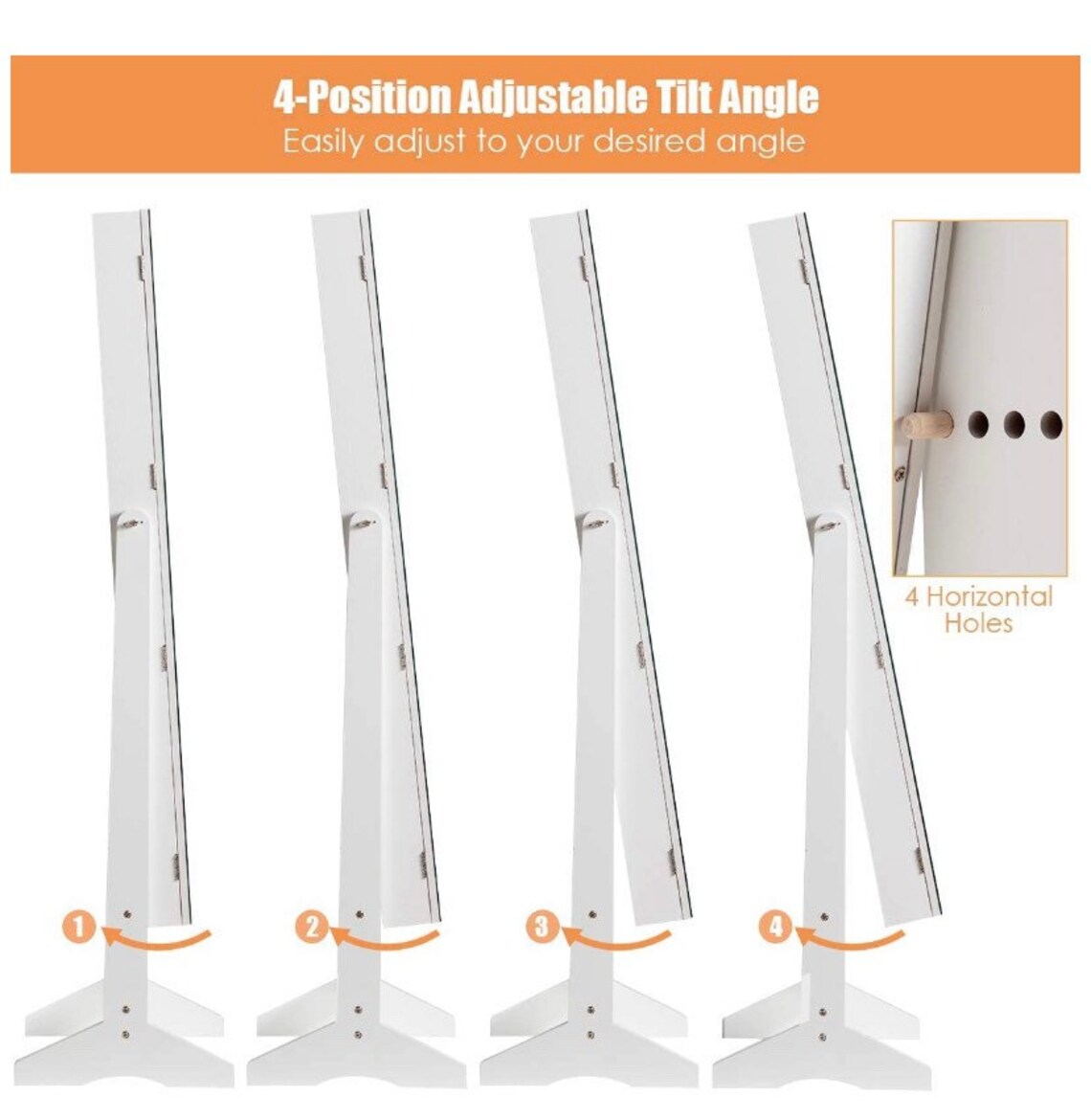 Gabinete del armoire de la joyería con espejo de longitud | Etsy