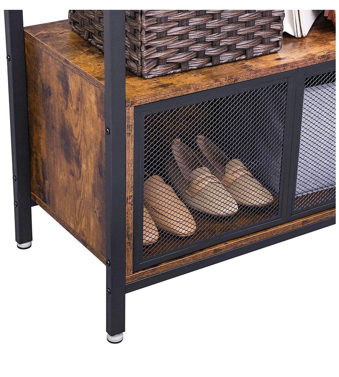 Narrow Hall Tree with Bench and Shoe Storage Rustic Entryway Etsy