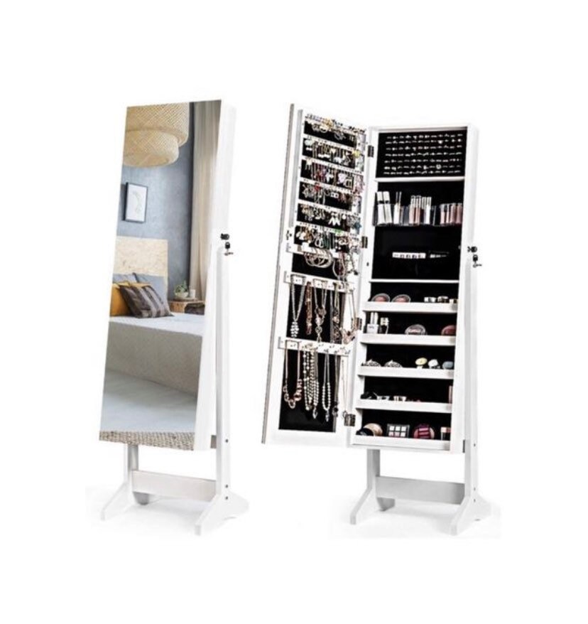 Gabinete del armoire de la joyería con espejo de longitud | Etsy