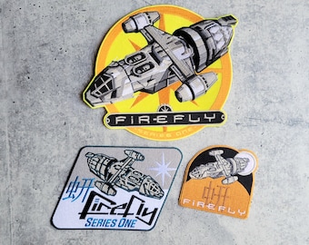 Firefly Serenity Patch Trio: Sci-Fi Spaceship Iron-On Patches