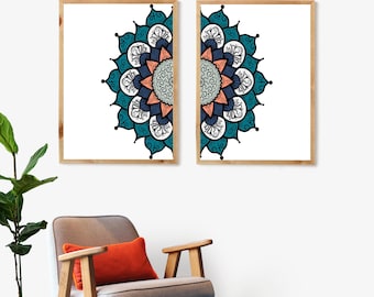 MANDALA WALL ART - Digital Download - 16x20 / 8x10 -  Eclectic - Boho - Bohemian - Meditate -