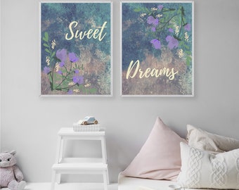 BEDROOM - NURSERY - Wall DECOR - Sweet Dreams - Downloadable Prints - Wall Art - Kids