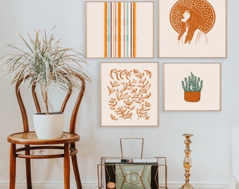 BOHO COLLECTION - 4 Digital Prints - All 16x20 - Bohemian Wall Art