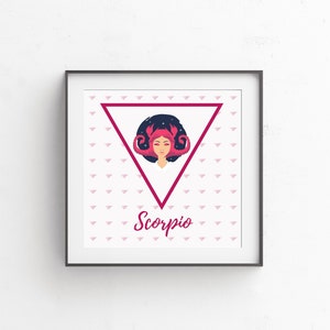 SCORPIO WALL ART - Zodiac Sign - 10x10 - Square Frame - Constellations - Wall Art - Digital Download