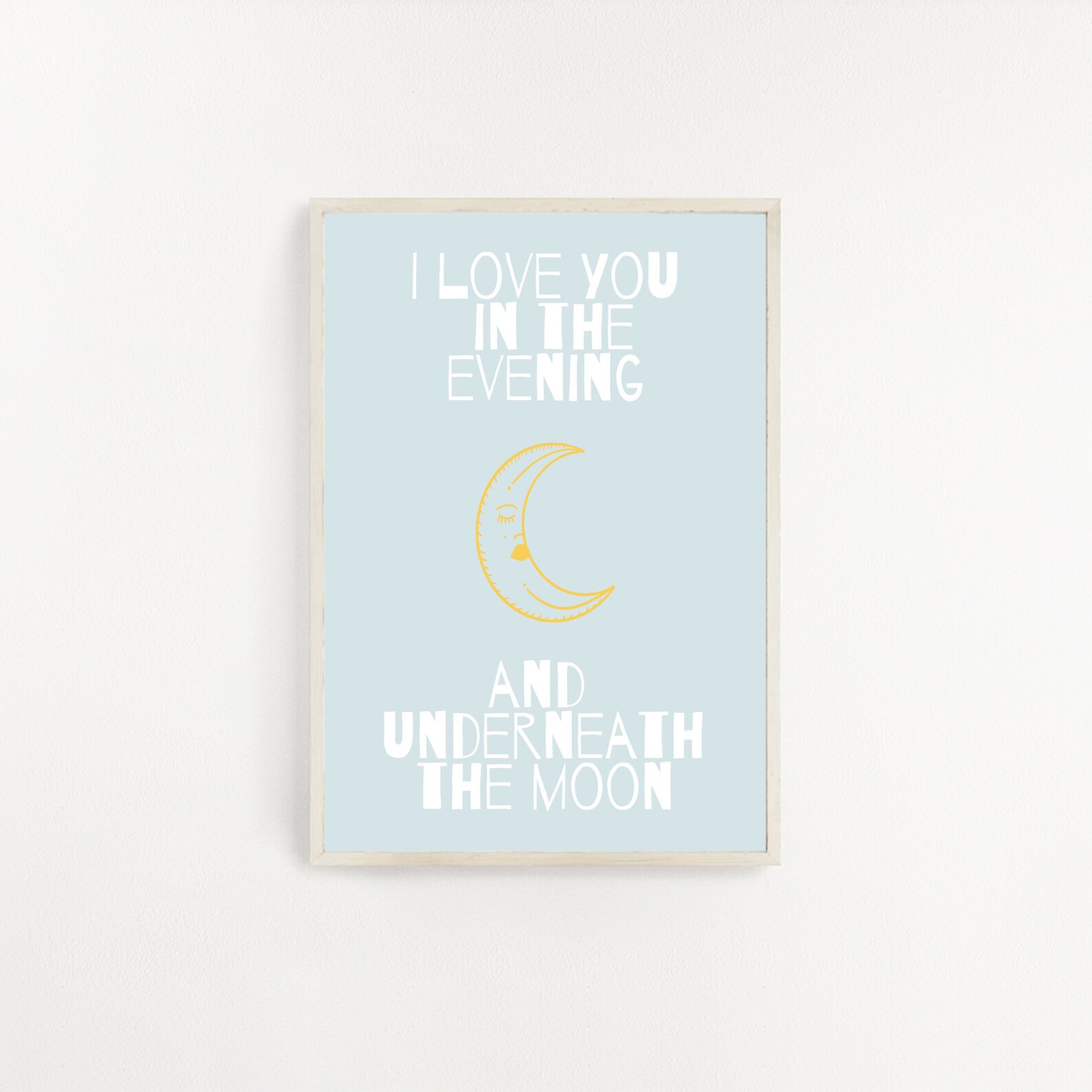 NURSERY I Love You Rhymes Baby Wall Art Digital Download Gender Neutral