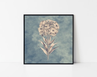 VINTAGE FLOWER - Wall Art - Poster - Neutral - Digital Download - printable -  Minimal -