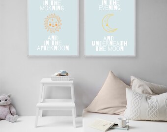 NURSERY - I Love You - Rhymes - Baby - Wall Art - Digital Download - Gender Neutral - Set of 2 - 16x20 - Vertical - Decor