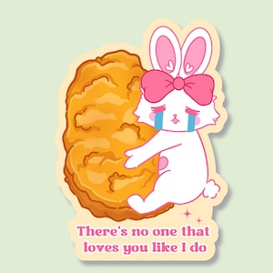 Hühnernugget Little Mii - 3 "Herz Holographische Vinyl Aufkleber - Süß - Kawaii - Hase - Kaninchen