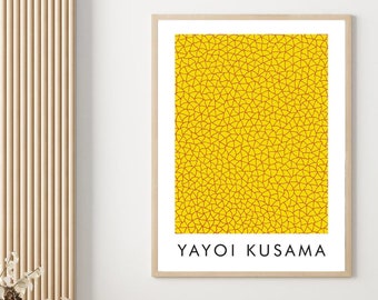 Yayoi Kusama Exhibition Poster Replica, Nets, 1990 Aesthetic Poster, Modern Art, Salon Decor, Digital Prints