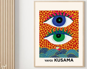 Yayoi Kusama Exhibition Poster Replica, Aesthetic Poster, Modern Art, Salon Decor, Digital Prints
