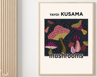 Yayoi Kusama Exhibition Poster Replica, Aesthetic Poster, Modern Art, Salon Decor, Digital Prints