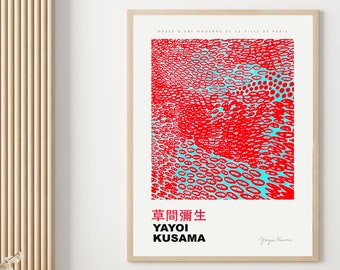 Yayoi Kusama Exhibition Poster Replica, Aesthetic Poster, Modern Art, Salon Decor, Digital Prints