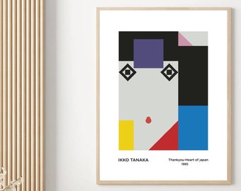 Ikko Tanaka Japanese Art Exhibition Poster, Modernist Print (Digital Print)