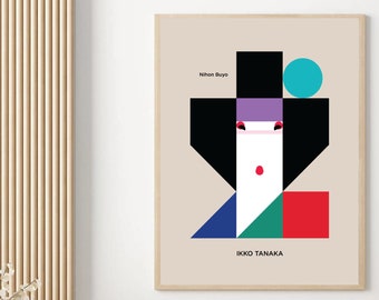 Ikko Tanaka Japanese Art Print, Nihon Buyo Exhibition Poster