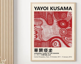 Yayoi Kusama Exhibition Poster Replica, Museum Poster, Japanese Art Print, Shedding Tears to The Season, Digital Prints