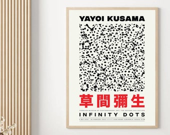 Yayoi Kusama, Art Print,  Exhibition Poster Replica, Salon Decor, Modern Art, Aesthetic Poster, Digital Prints