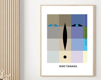 Ikko Tanaka Japan Exhibition Poster, Geometric Face Art (Digital Print)