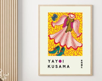 Yayoi Kusama Exhibition Poster Replica, Museum Print, Wall Art, Digital Prints