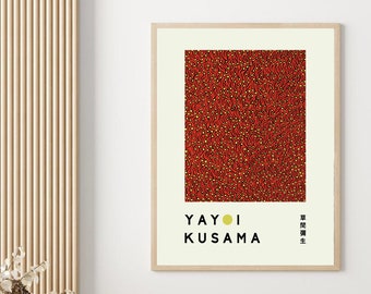 Yayoi Kusama Red Dots Exhibition Poster, Museum Print