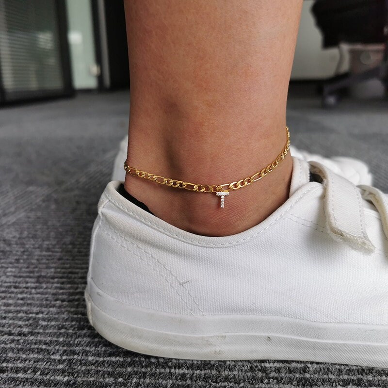 Dainty A to Z Gold Plated Anklet Gold Initial Anklet Letter Anklet ...