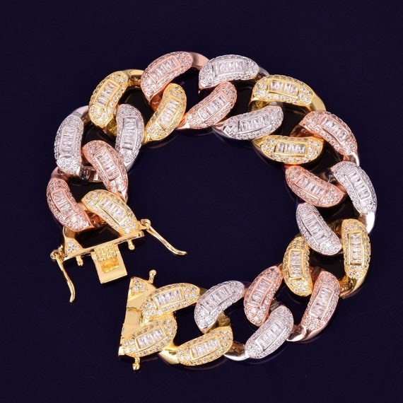 24k cuban on sale link bracelet