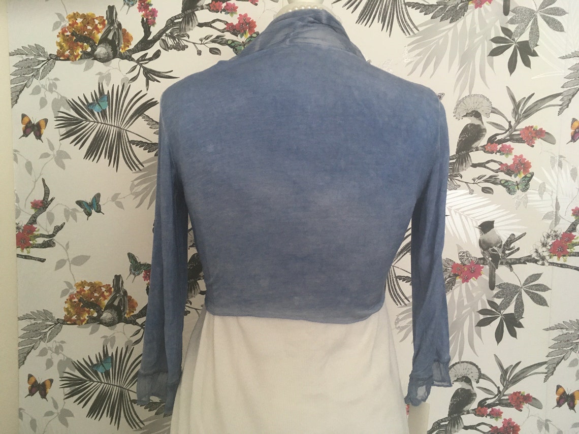Bnwt Italian Light Blue Silk Cotton Shrug Size 0 12 Fairy Etsy