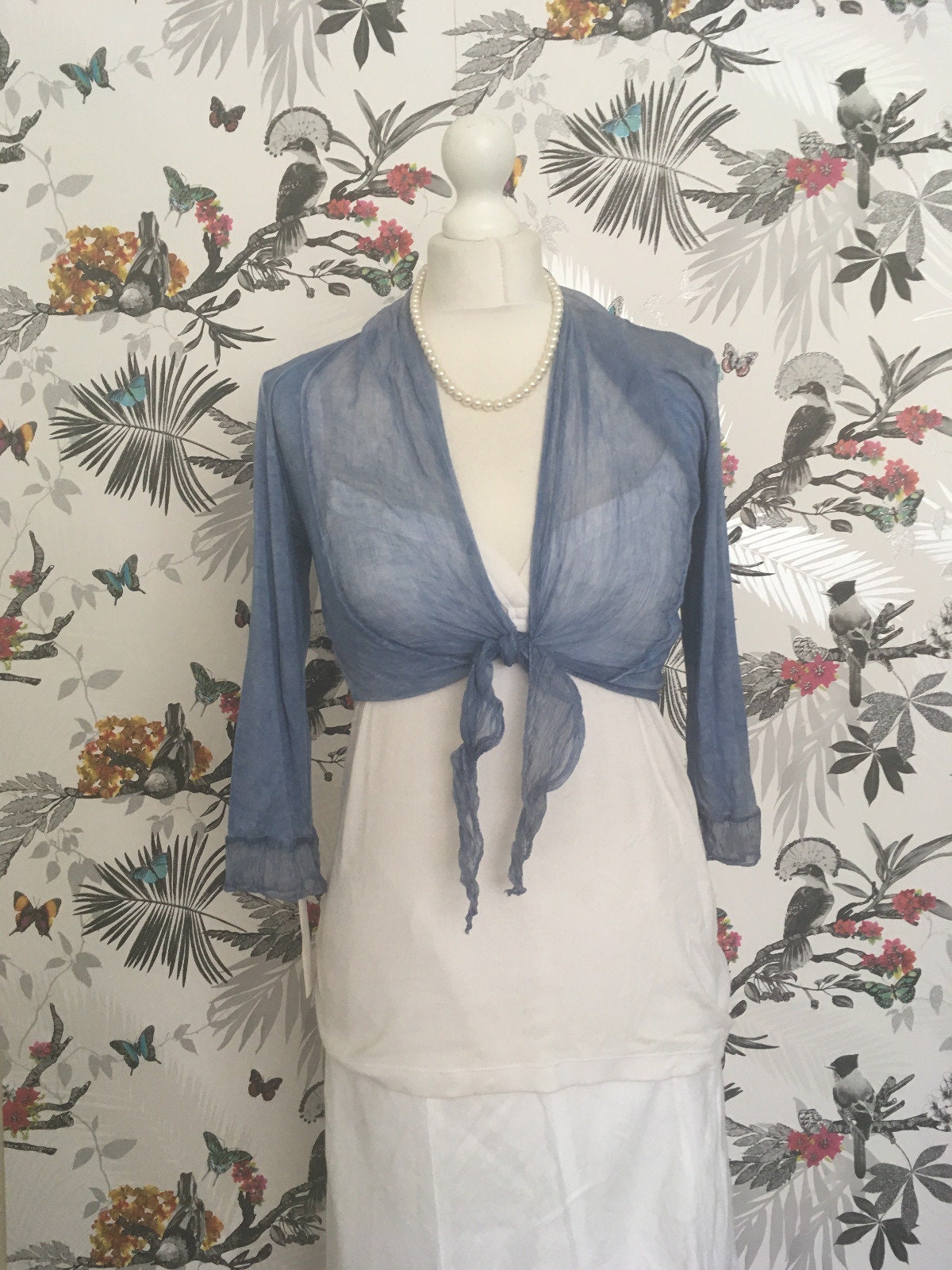 Bnwt Italian Light Blue Silk Cotton Shrug Size 0 12 Fairy Etsy