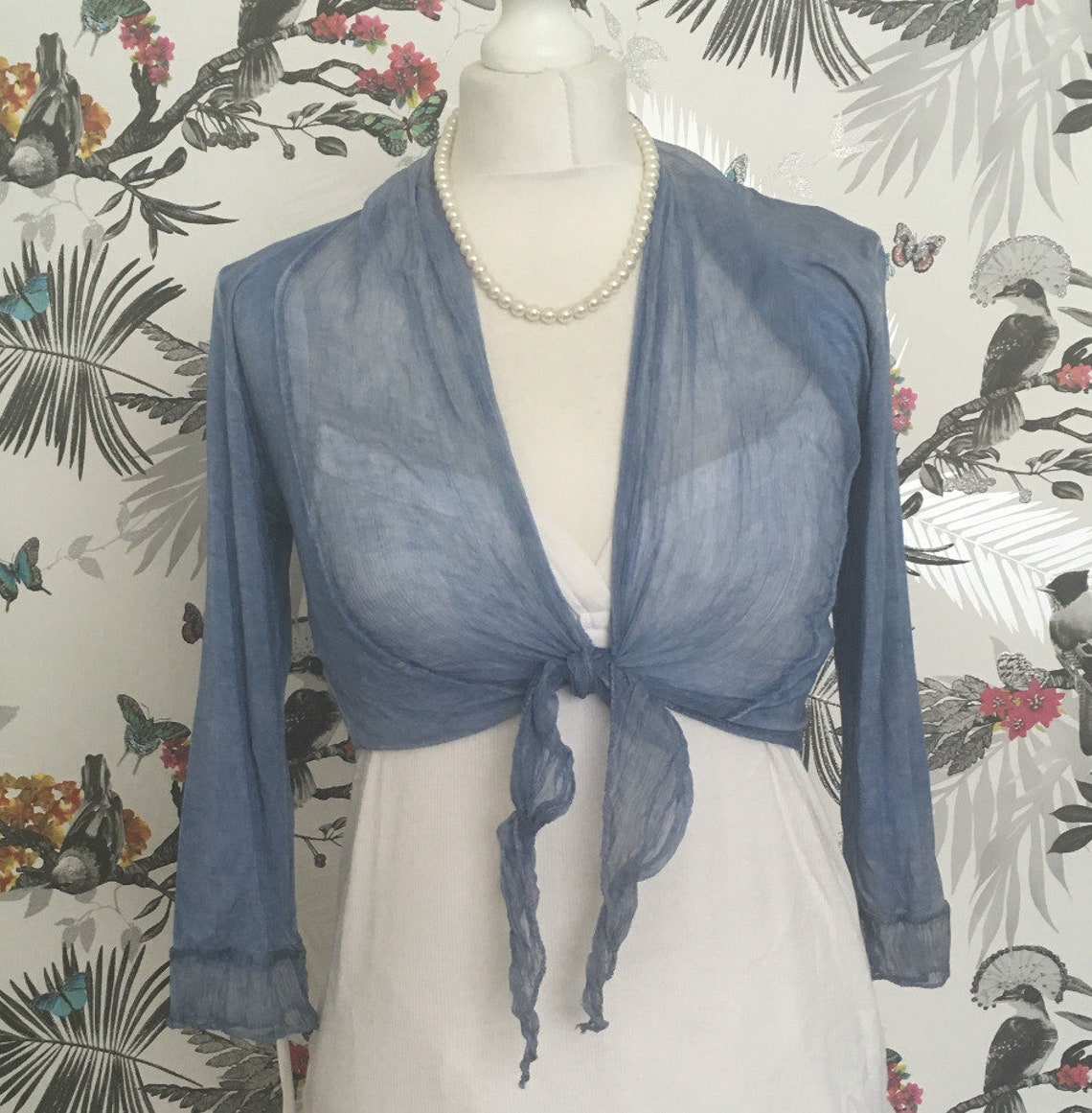 Bnwt Italian Light Blue Silk Cotton Shrug Size 0 12 Fairy Etsy