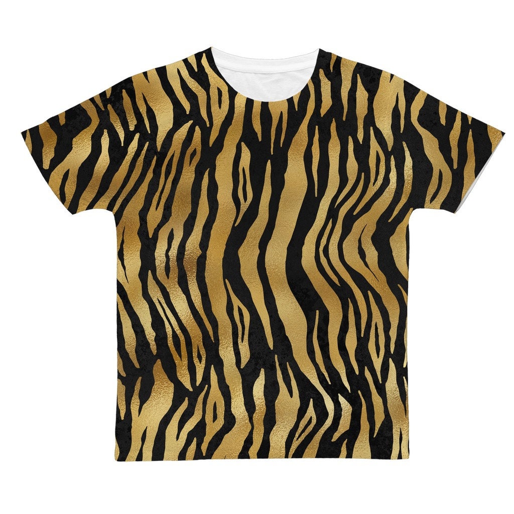 Unisex Black And Gold Tiger Stripe T-Shirt Tiger Pattern | Etsy