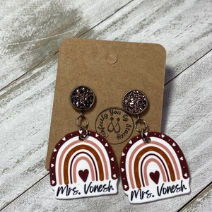 Teacher Earrings/Custom Name Earrings