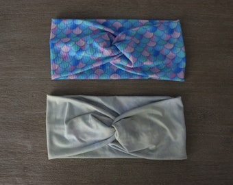 Mermaid/Sage tie dye headband