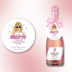 A Little Swifty is Almost Here | Swifty Baby Shower Favor Tags | Mini Champagne Tags | Customized | Personalized | Tags Only